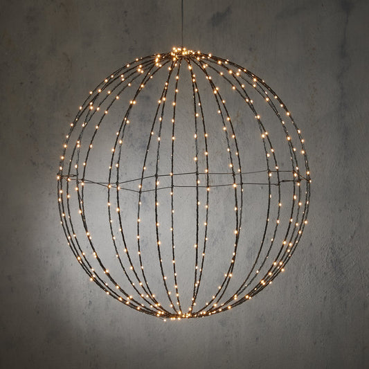 Kerstverlichting Bal Zwart - Ø60cm Warm Witte LED XL Outdoor