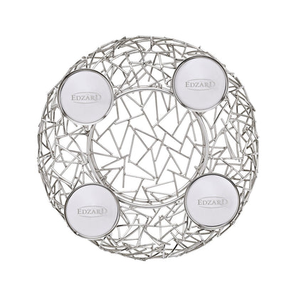 EDZARD Adventskrans Milano - Roestvrij Staal Vernikkeld Ø28 cm