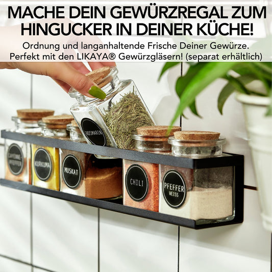 Spice -plank (2 set) gemaakt van zwart metaal met 3M ™ lijmblokken