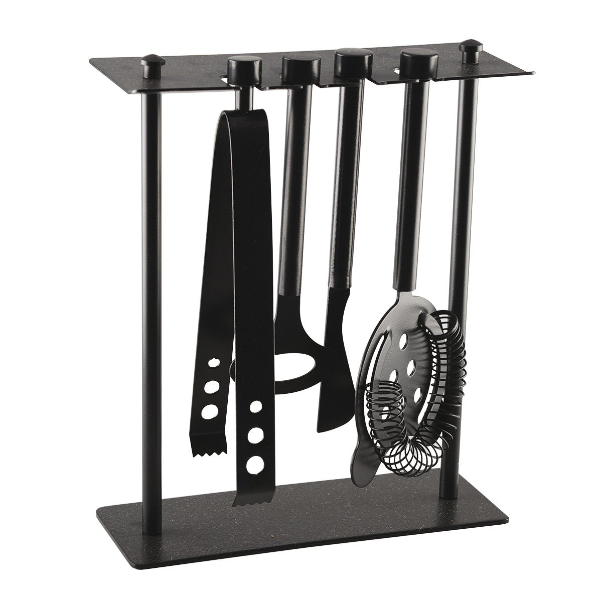 Professionele Bar Tools Set - 5-delig Zwart met Standaard
