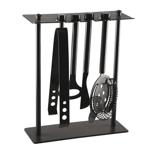 Professionele Bar Tools Set - 5-delig Zwart met Standaard