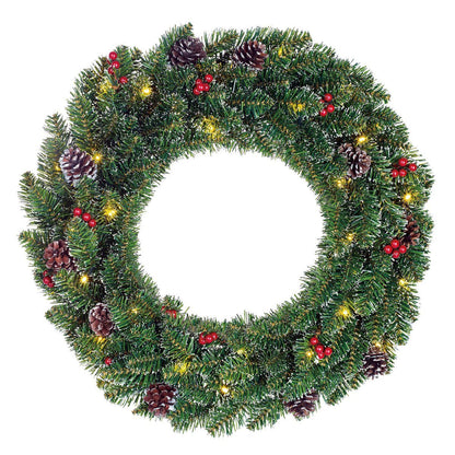 Creston Kerstkrans - Bevroren Look met LED & Decoraties Ø60cm
