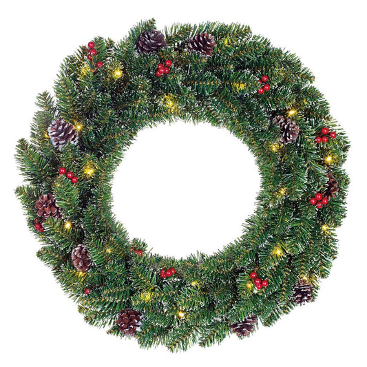 Creston Kerstkrans - Bevroren Look met LED & Decoraties Ø60cm