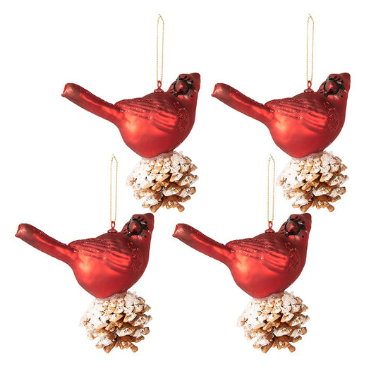 Kerstballen Set Zwart - 4 Stuks Ø8cm Elegant Glas Modern