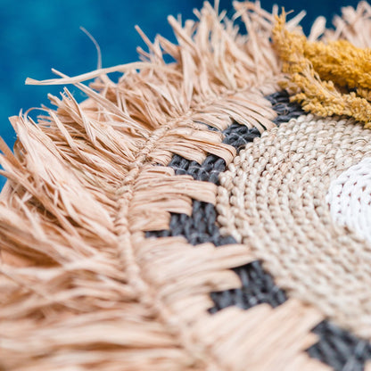 PAGU Raffia Placemats - Boho Franjes 45cm Set