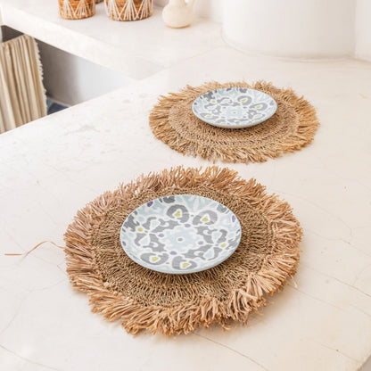 Waisai Raffia Placemat - Ronde Boho Elegantie voor Nederlandse Tafels