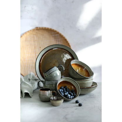 Kleurrijke Comporta Pastaborden Large | Set van 4 Stuks Steengoed