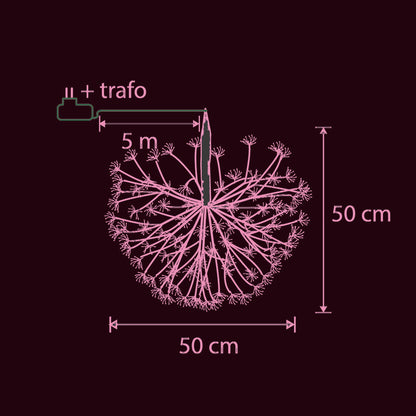 Kerstverlichting Bal Zwart - Ø50cm 1500 LED Lampjes Outdoor