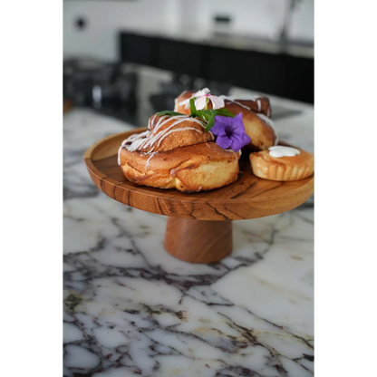 Teakhouten Taartschaal - Natuurlijke Serveerplank M