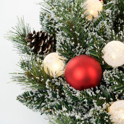 Kaprun Kerstkrans - LED Verlichting Ø45cm Frosted Rood Accent