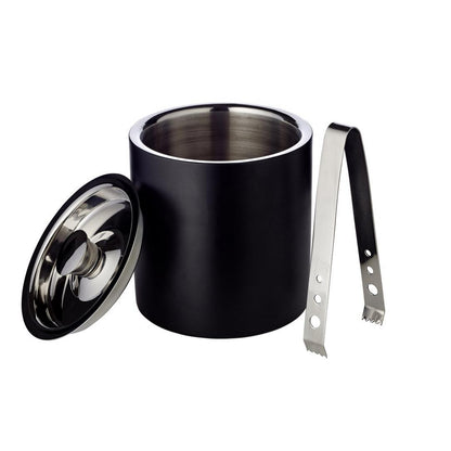 Pearl Luxe IJsemmer - Elegante Zwarte IJskoeler met Deksel