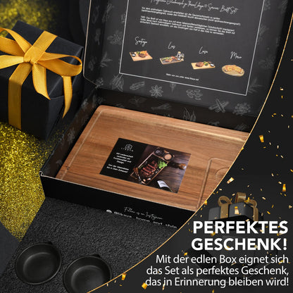 Servingbord XXL 'Santiago' 2 Set gemaakt van FSC® -gecertificeerde Acacia Wood met sauzenkommen