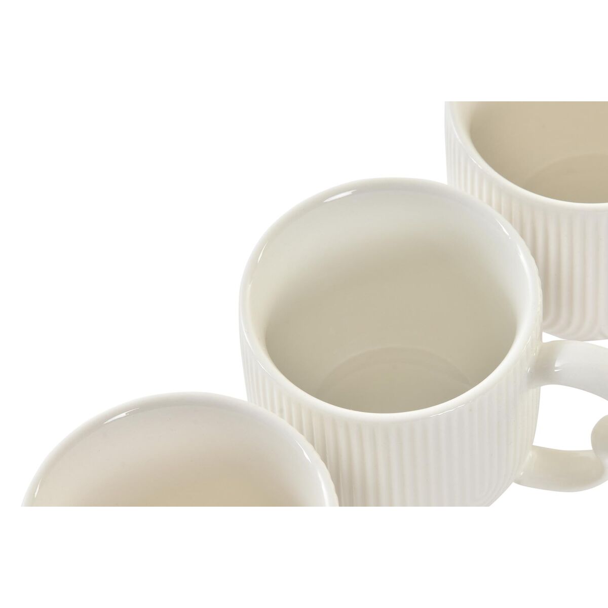 DKD Espressokopjes Set 6-delig met Schoteltjes - Porselein Wit/Naturel