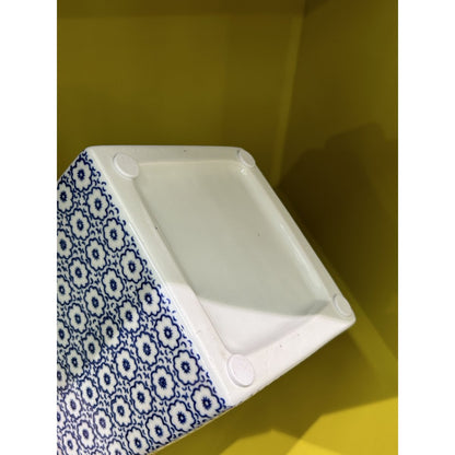 Vierkante Delfts Blauwe Vaas - Moderne Klassieke Stijl