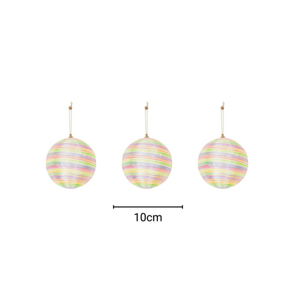 Kerstballen Neon - 3 Stuks Schuim Ø10cm Trendy Kleuren