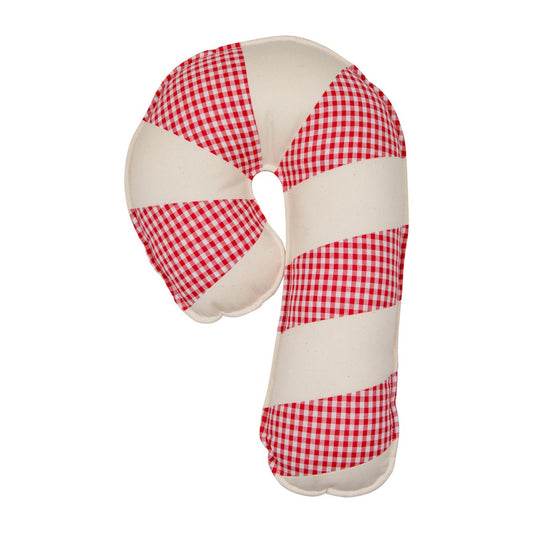 Kerst Patchwork Kussen Rood Geruit - Lollipop Vorm