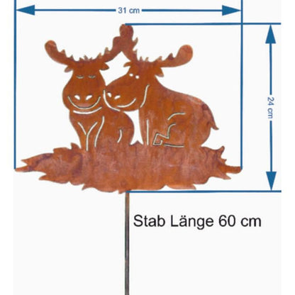 Decoratieve Eland Tuinpaal - Metaal Patina Afwerking