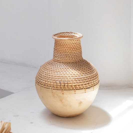 KAMARI Boho Vaas - Rotan Hout Geweven Decoratief