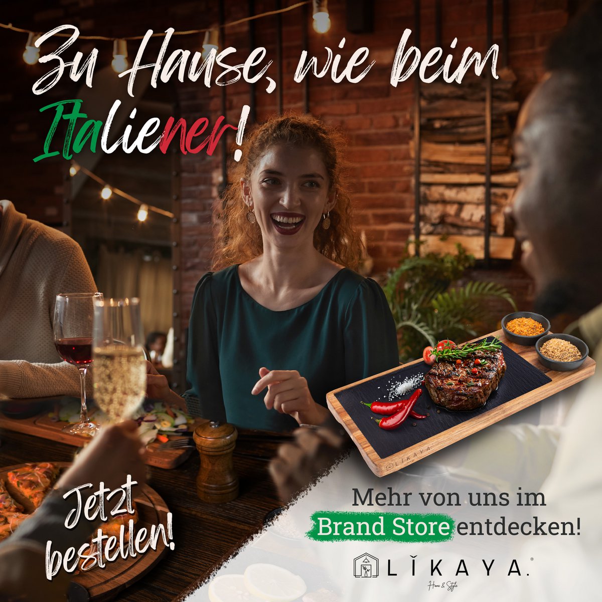 Pizza-bord/pizzaplaat 'Mario' 2 set ronde met pizza-snijder [⌀35 cm lang] gemaakt van FSC®-gecertificeerd Acacia Wood