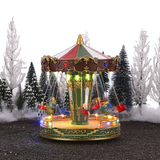 LuVille Kerstdorp Zweefmolen met Verlichting - Ø21 cm