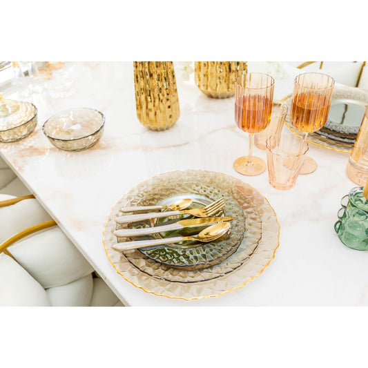 Gouden Glitter Bestekset 24-delig - Glamoureuze Tafelelegantie