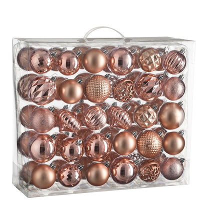 Luxe Kerstballenset Roze - 60 Onbreekbare Kerstballen