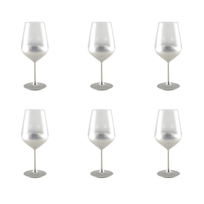 Luxe Glow Zilveren Wijnglazen Set - 6 Stuks | Elegante Rand