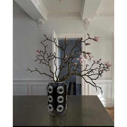 Elegante Cirkel Vaas Wit-Goud - Luxe Moderne Woonaccessoire