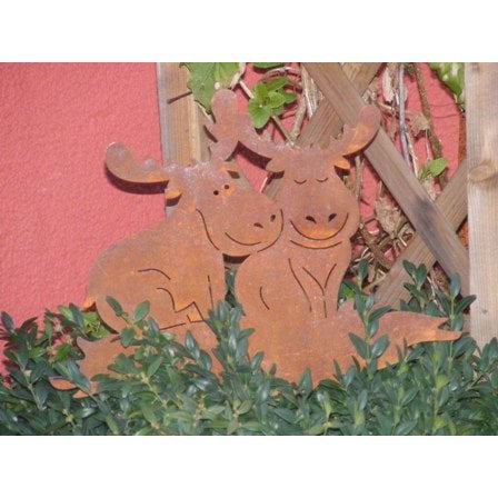 Decoratieve Eland Tuinpaal - Metaal Patina Afwerking