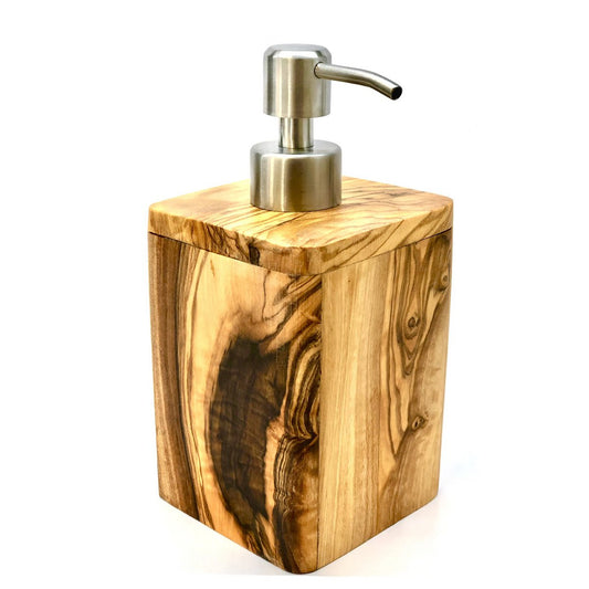 ENJOY Luxe Zeepdispenser - Olijfhout met RVS Pomp