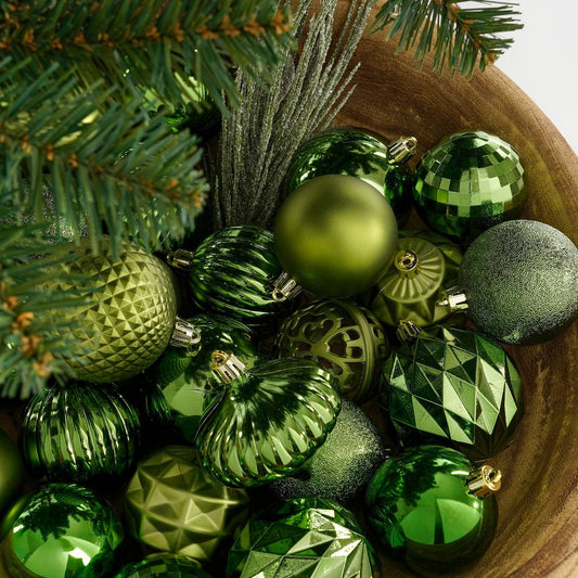 Luxe Kerstballenset Donkergroen - 60 Onbreekbare Kerstballen