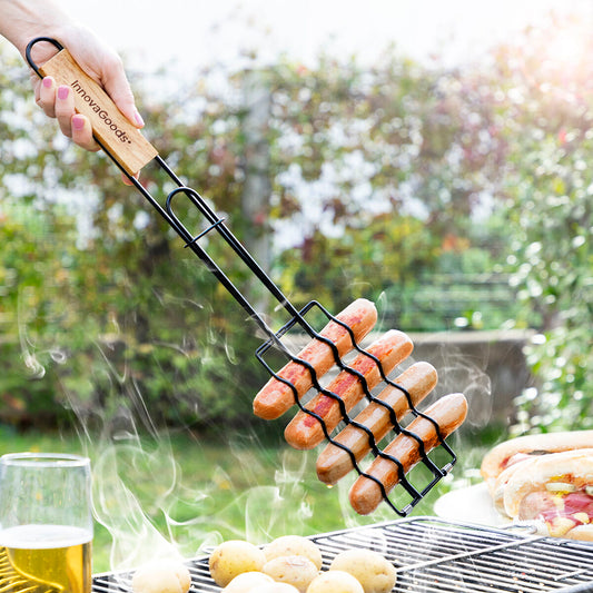 Sosket BBQ Worstengrill - Draaibaar Grillrek voor 6 Worsten | InnovaGoods