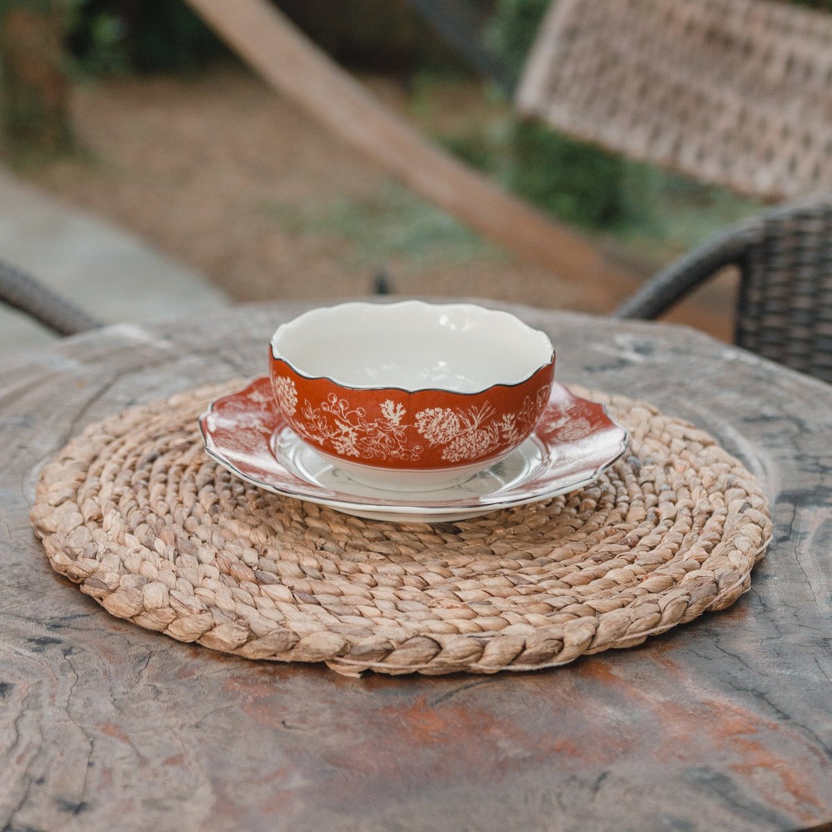 PANDAWA Waterhyacint Placemats - Boho Tafelmat 38cm Set
