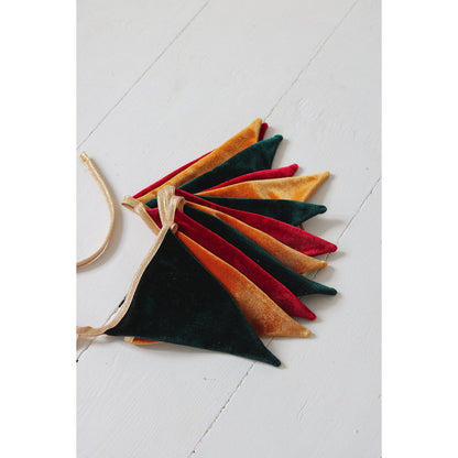 Fluwelen Kerstslinger 'Merry Christmas' - Luxe Decoratie