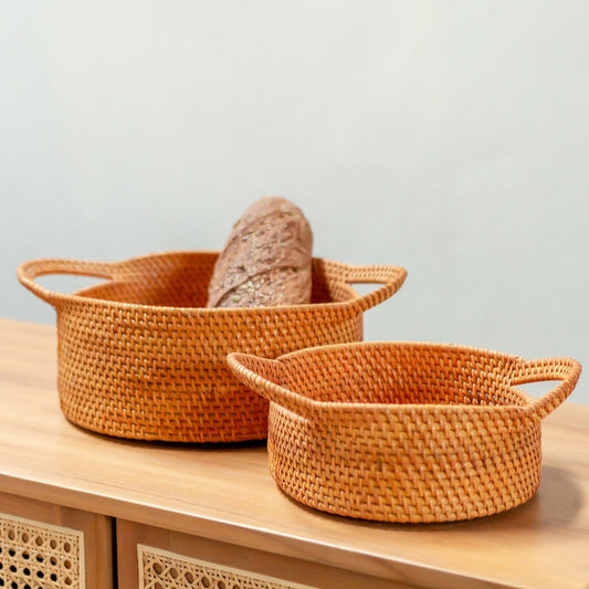 Suwari Rotan Fruitschaal - Compacte Elegantie voor Nederlandse Keukens