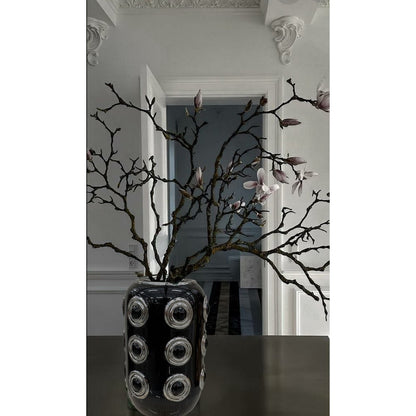 Elegante Cirkel Vaas Wit-Goud - Luxe Moderne Woonaccessoire