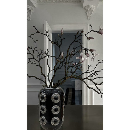 Elegante Cirkel Vaas Wit-Goud - Luxe Moderne Woonaccessoire