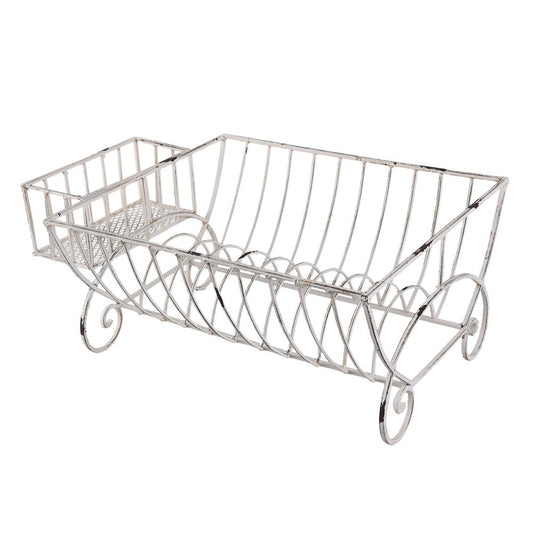 Groot Afdruiprek Wit - Ruim Metalen Droogrek 42x29x17cm