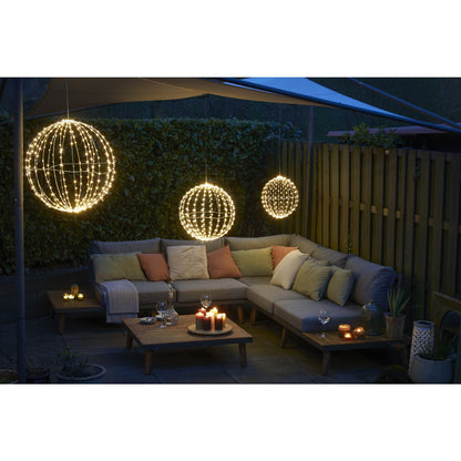 Kerstverlichting Bal Zwart - Ø60cm Warm Witte LED XL Outdoor