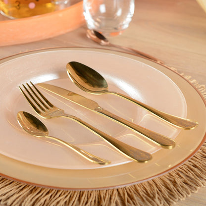 Gouden Arabesk Bestekset 24-delig - Oosterse Luxe met Briljante Afwerking