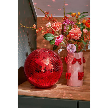 Kerst Discobal Rood - Ø30cm Spiegelende Feestelijke Kerstdecoratie
