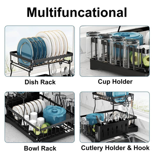 Premium RVS Afdruiprek - Keuken Afwasrek met Lekbak