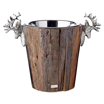 Exclusieve Champagnekoeler Milwaukee - Teak Hout met RVS