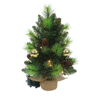 LED Kerstboom 'Noel' voor Buiten - Groen-Goud met Verlichting