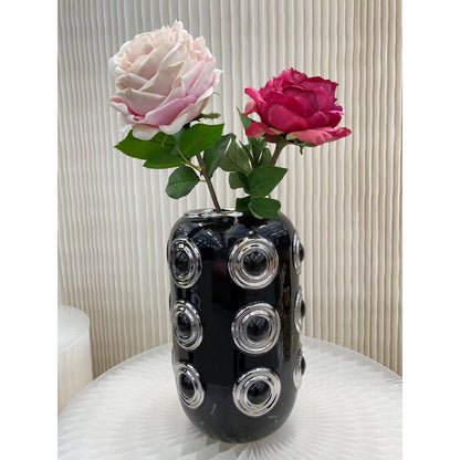 Elegante Cirkel Vaas Wit-Goud - Luxe Moderne Woonaccessoire