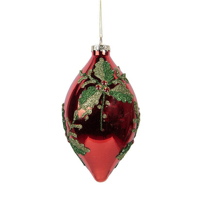 Kerstbal Ovaal Glas - Ø8x15cm Elegante Vorm Luxe Afwerking