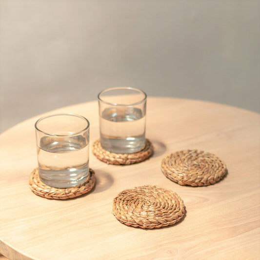 SUKU Zeegras Onderzetters - Handgeweven Rond Set 4/8