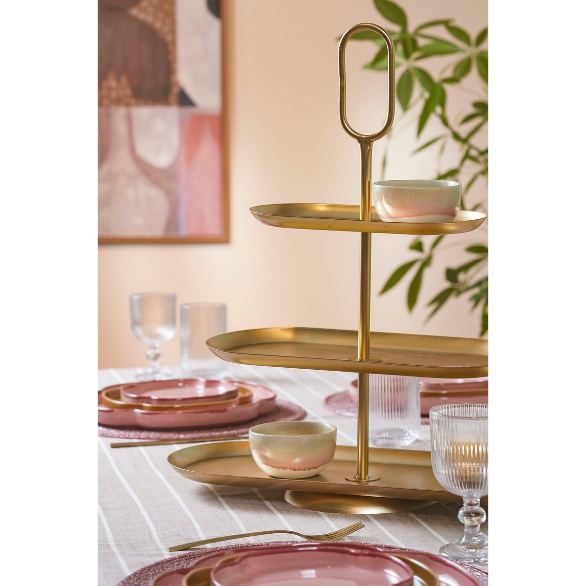 Gouden Luxe Etagère Rechthoekig Smal!
