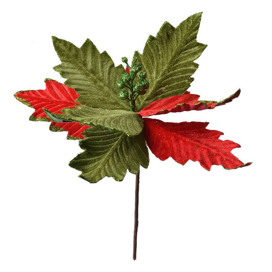 Kunstplant Kerstster Rood-Groen - Ø26 cm Poinsettia