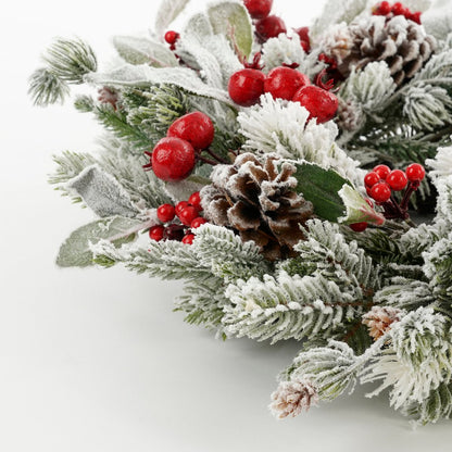 Belfort Kerstkrans Groen met Sneeuw - Ø40 cm